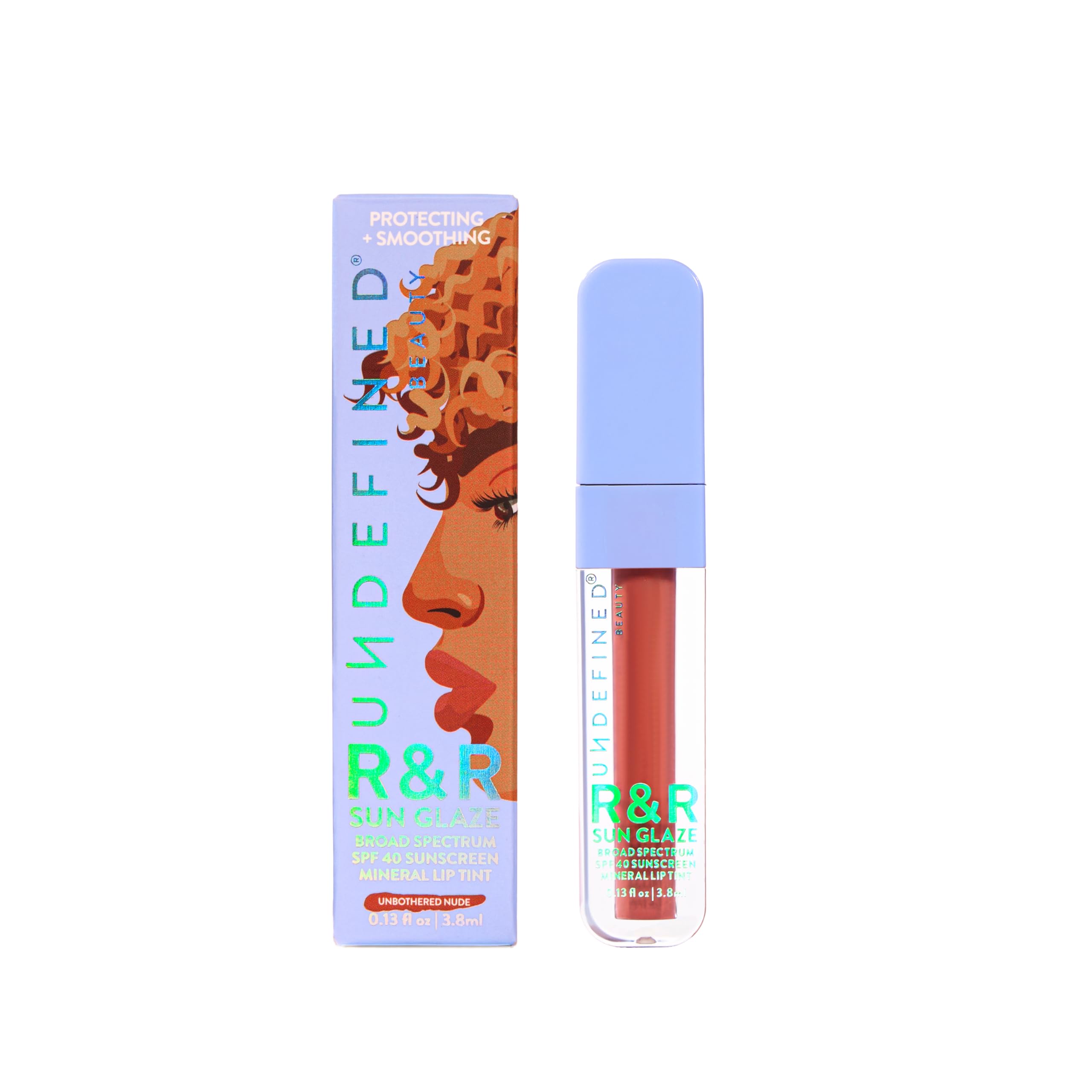 Undefined beauty SPF 40 lip oil packaging details