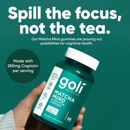 Back of Goli Matcha Mind label showing supplement facts
