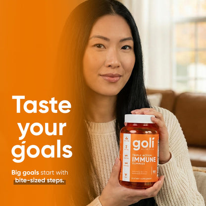 Vegan gelatin free goli immune support supplement nutritional facts side view