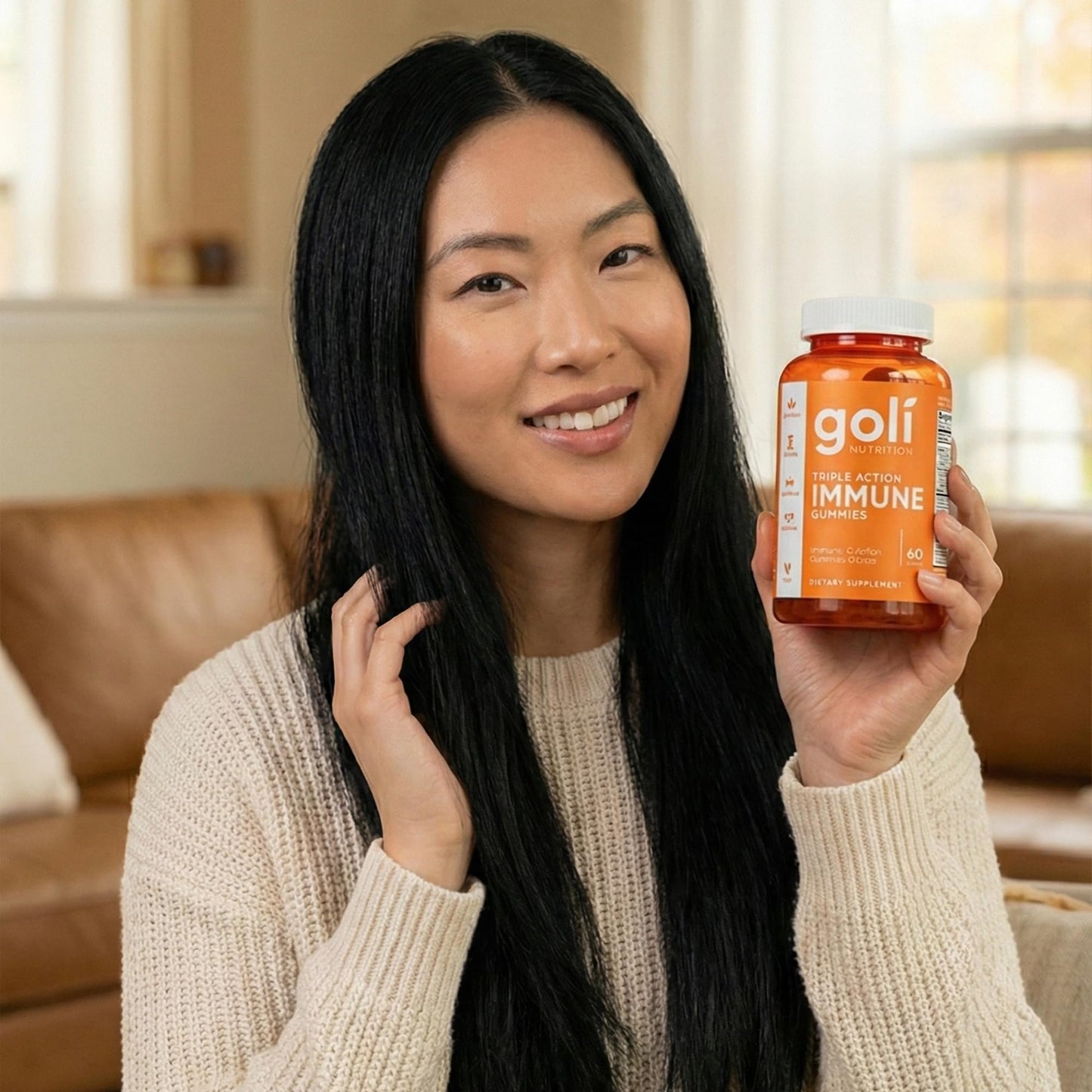 Goli triple action immunity gummies containing echinacea turmeric and ginger