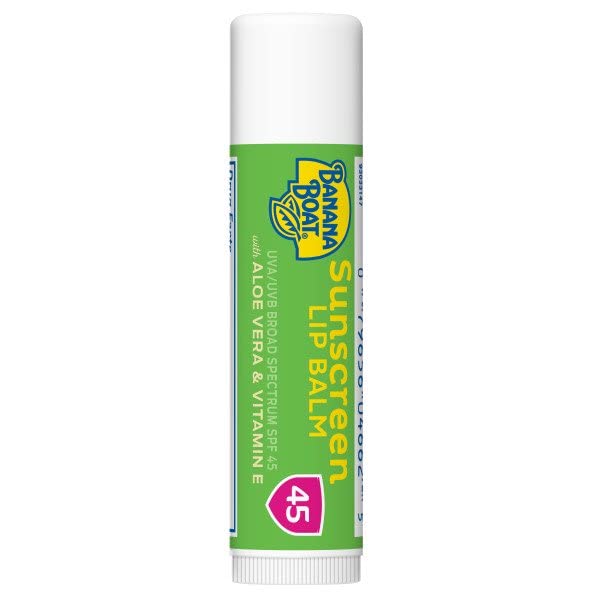 Six pack of Banana Boat SPF 45 lip balm tubes