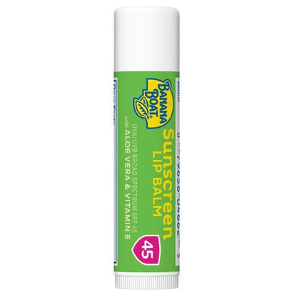 Six pack of Banana Boat SPF 45 lip balm tubes