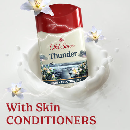 Side profile of imported Old Spice deodorant stick
