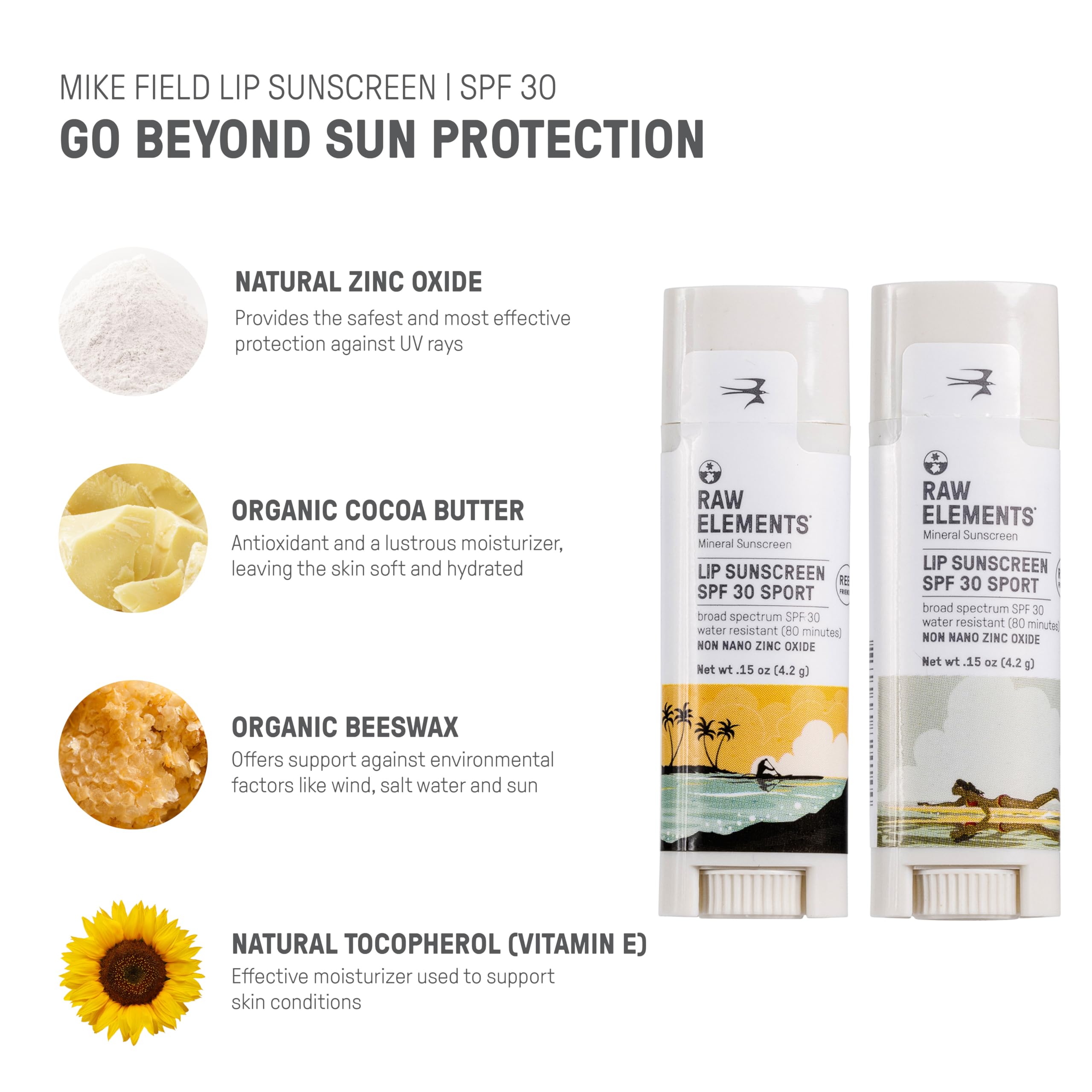 Raw Elements non-nano zinc lip sunscreen applied on skin