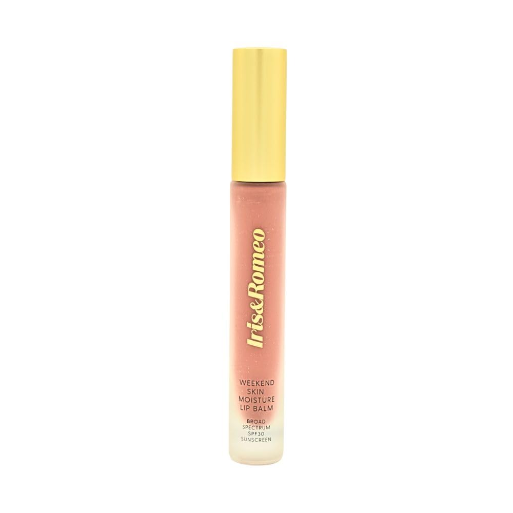 Iris and Romeo tinted SPF 30 lip balm application swatch