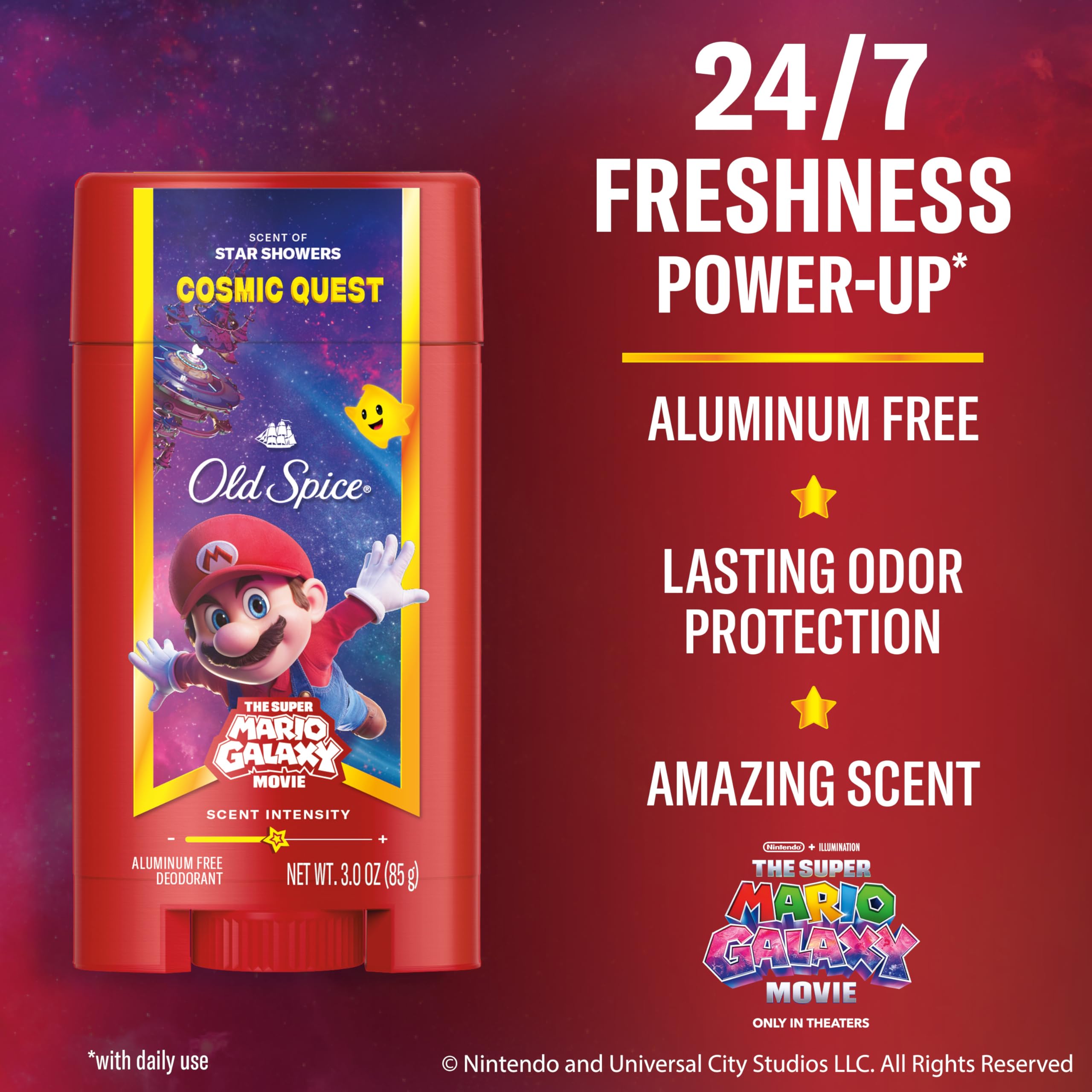 Old Spice Star Showers scent aluminum free stick close up look