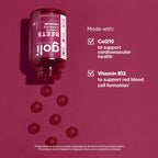 Goli Beets Cardio Gummies close up of mixed berry gummies