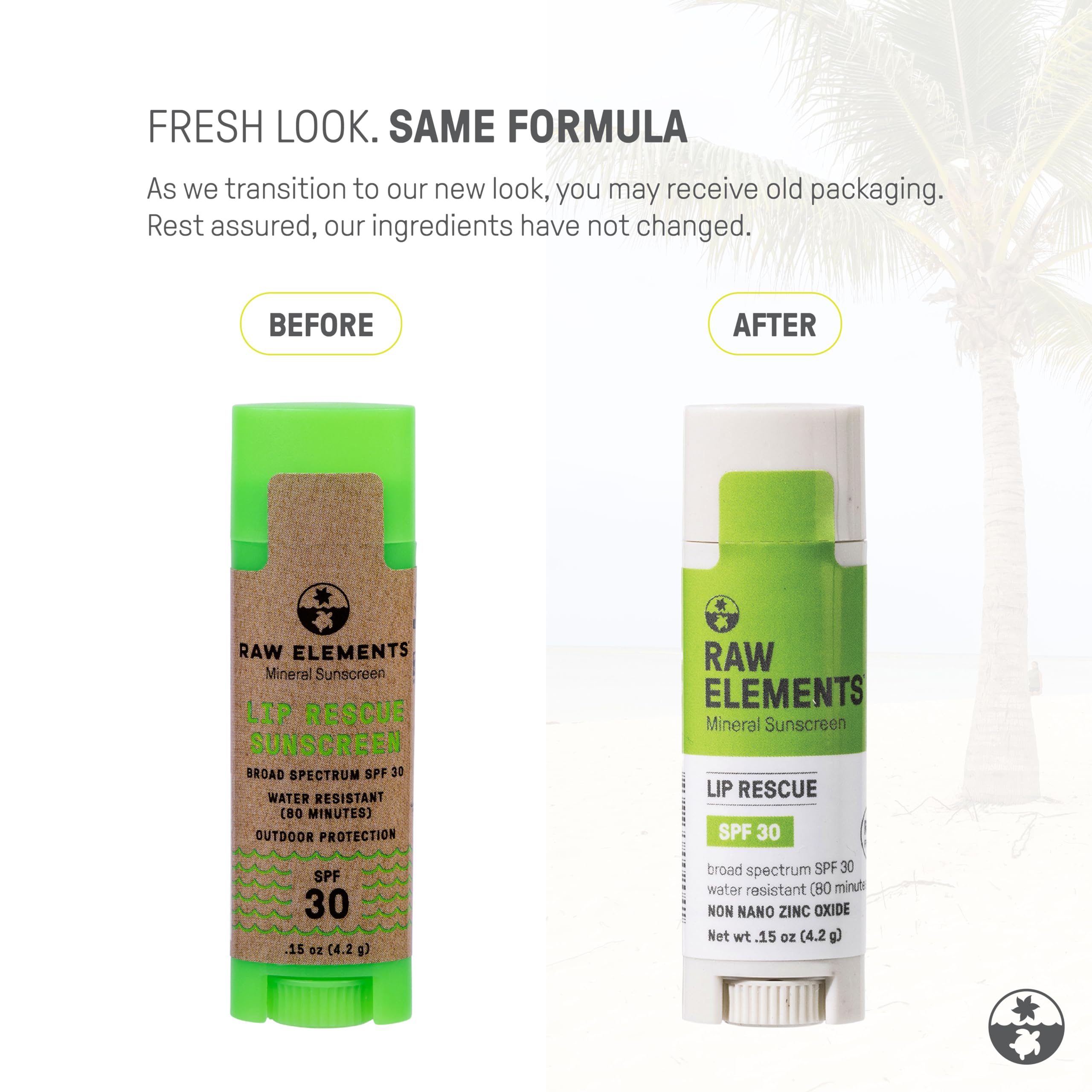 Raw Elements mineral lip sunscreen packaging details