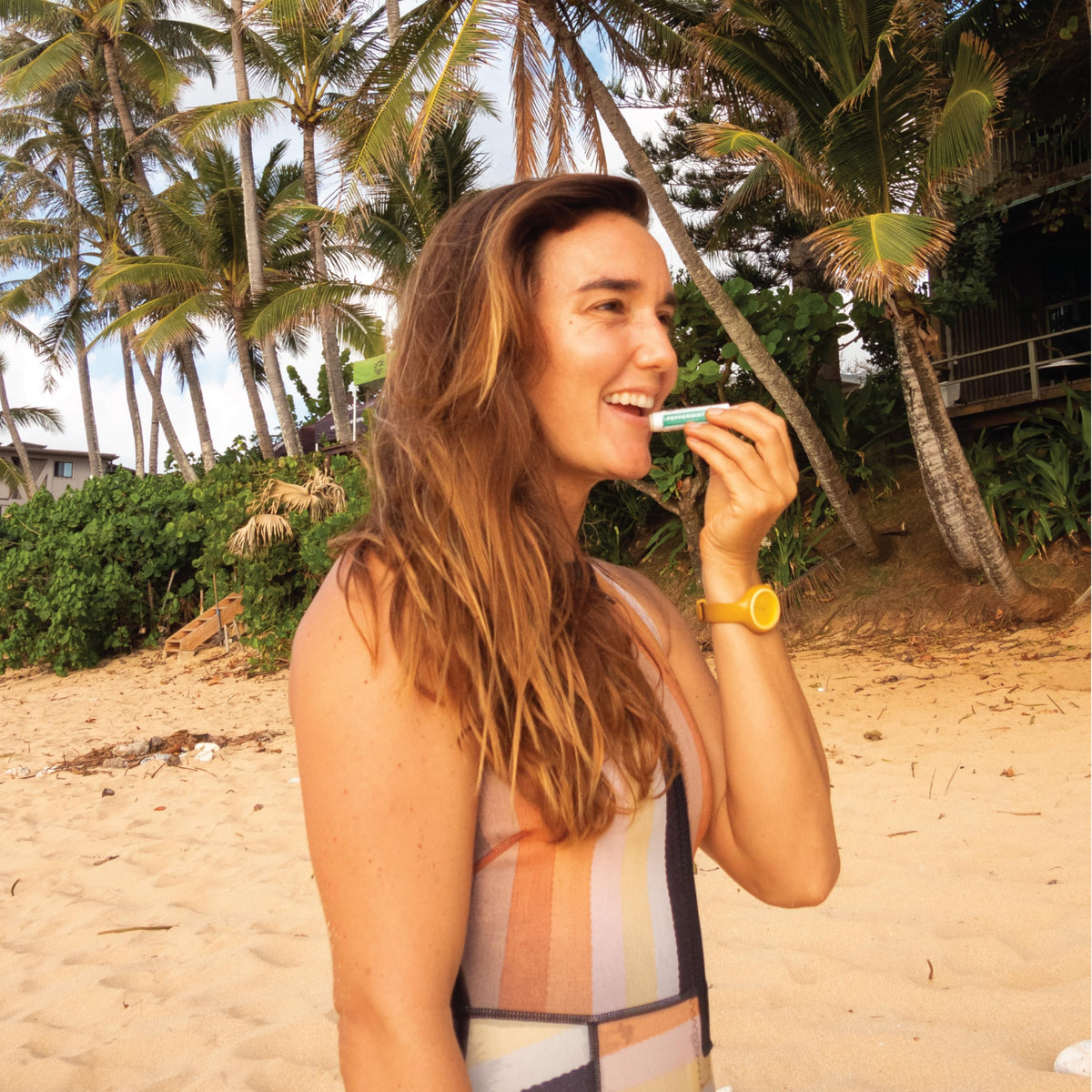 Surface Sun Systems SPF 30 Pina Colada Lip Balm cap removed display