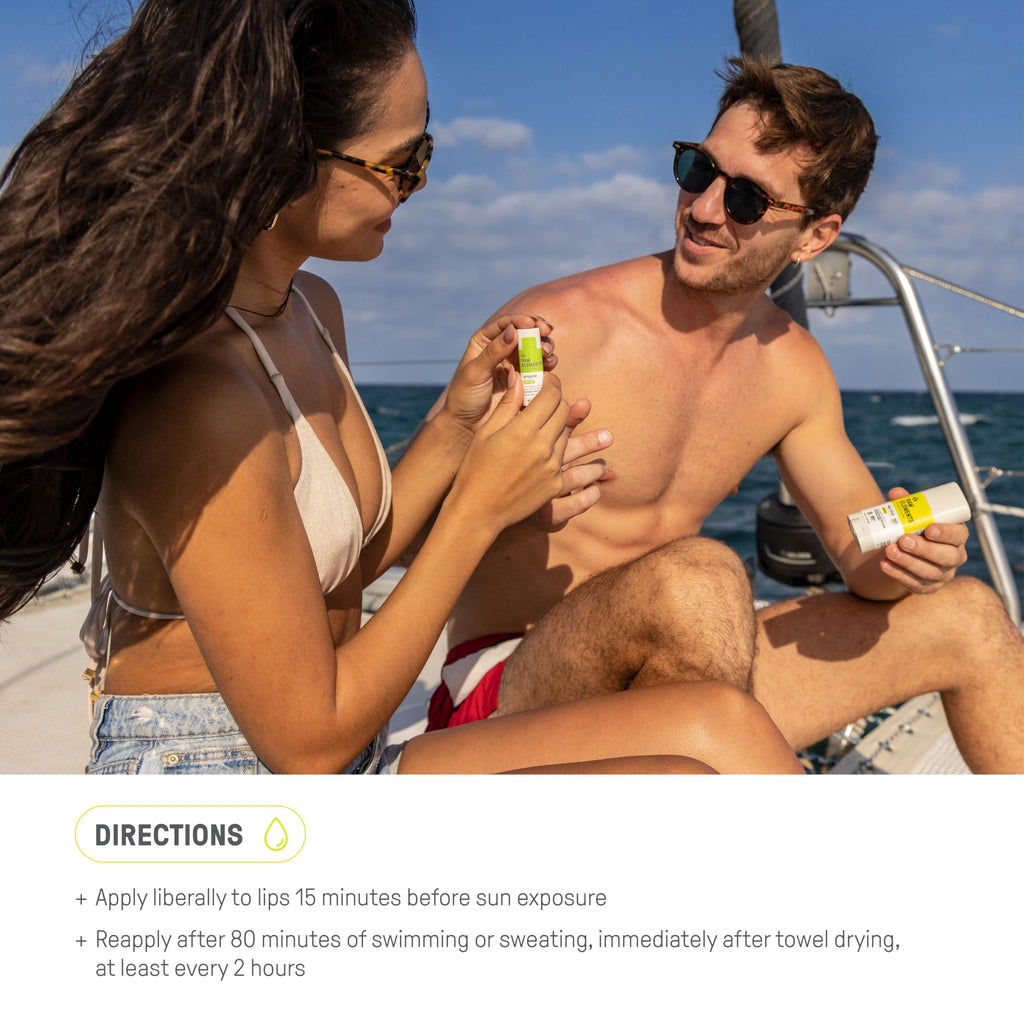 Raw Elements reef safe sunscreen stick in outdoor setting