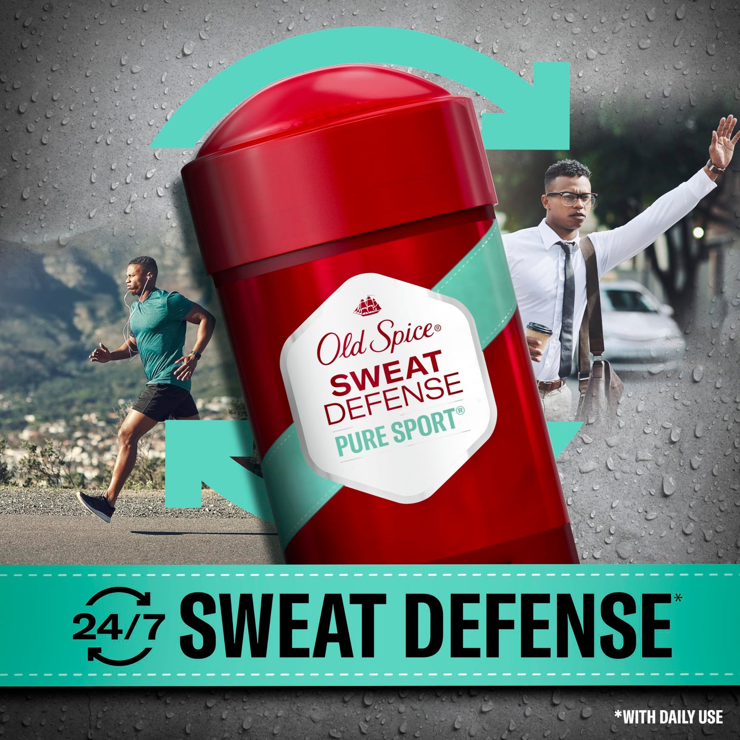 Old Spice Pure Sport Plus sweat defense active ingredients label