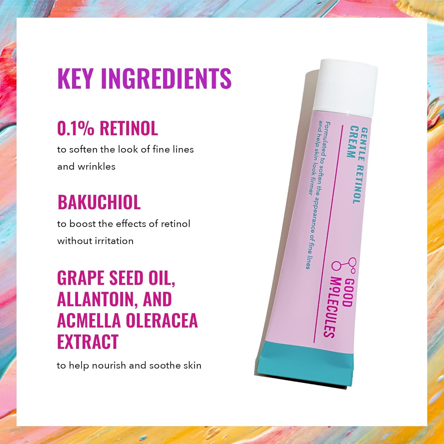 Good Molecules 0.1 percent retinol cream with bakuchiol product texture close up