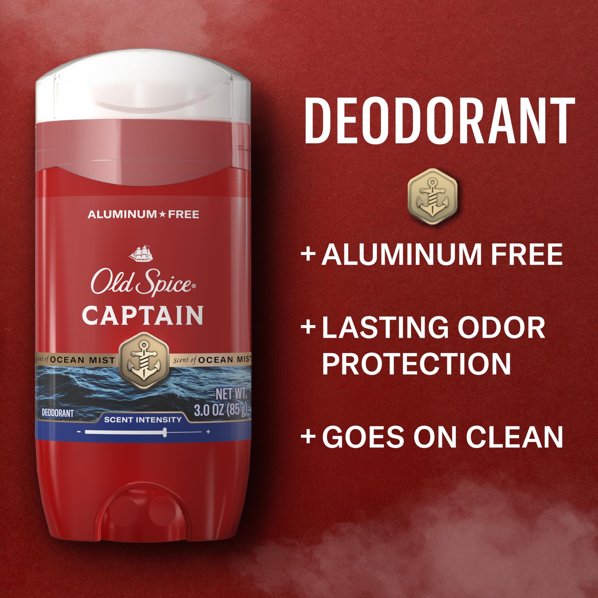Old Spice Captain bergamot deodorant stick twin pack clear application formula