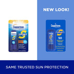 Coppertone SPF 50 lip balm tube showing size and label details