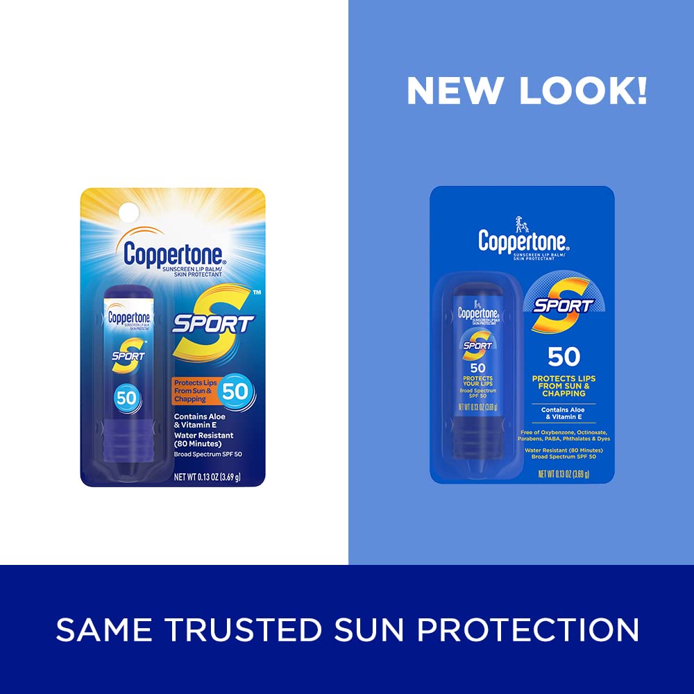 Coppertone Sport Lip Balm packaging details