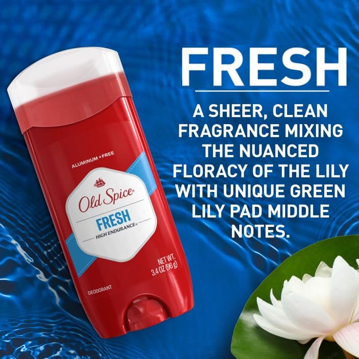 Underarm skin friendly Old Spice clear solid stick deodorant packaging close up