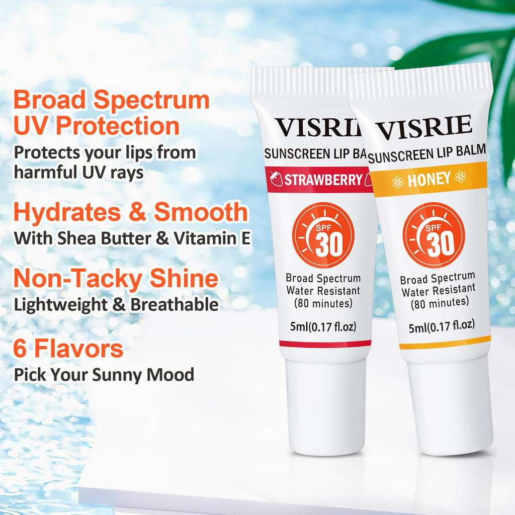 Visrie moisturizing lip balm tubes assortment