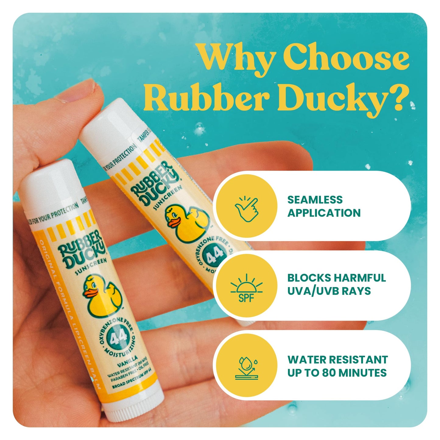 Authentic USA imported Rubber Ducky lip sunscreen branding