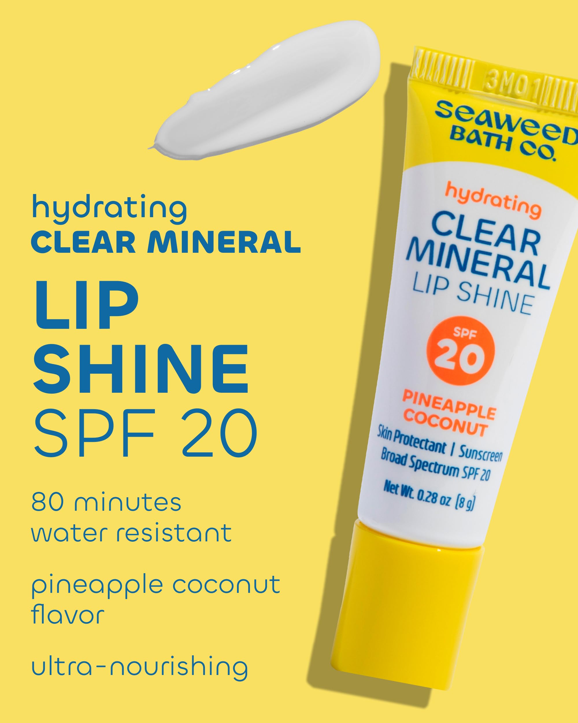The Seaweed Bath Co. SPF 20 mineral lip balm tube packaging