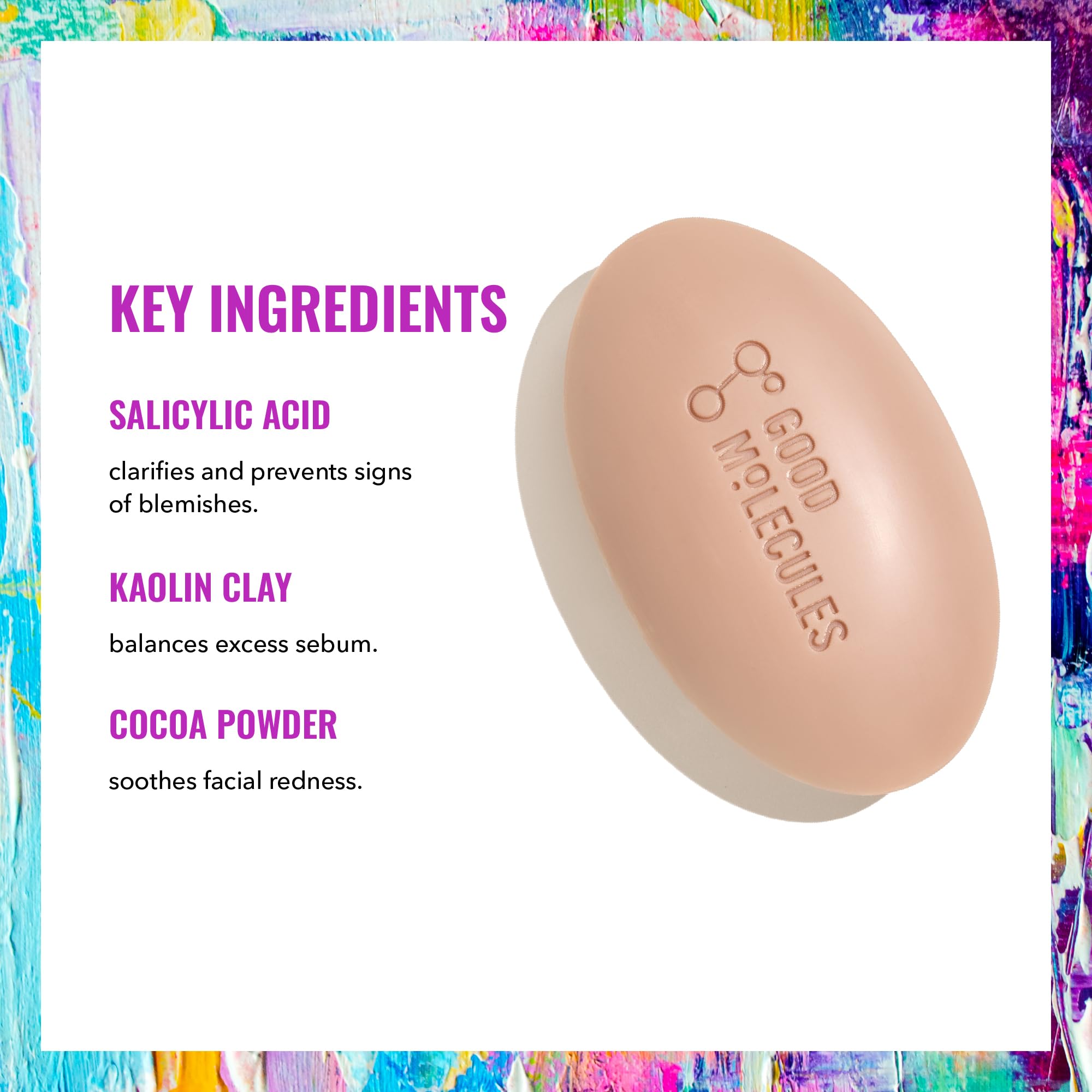 Good Molecules BHA facial and body bar unboxed texture close up