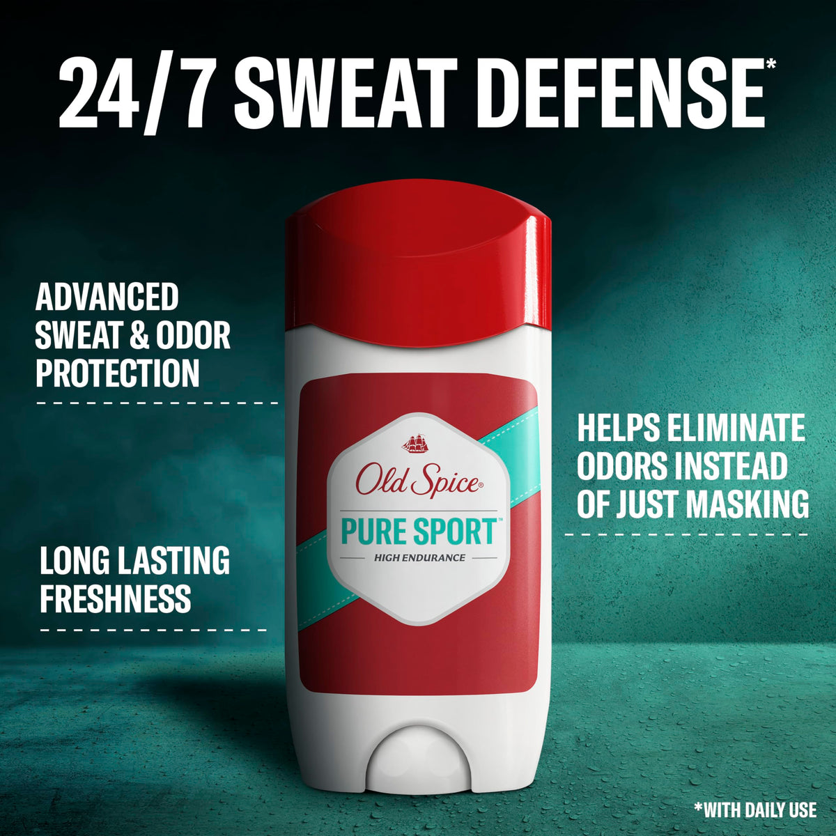 Old Spice Pure Sport scent twin pack sticks side profile