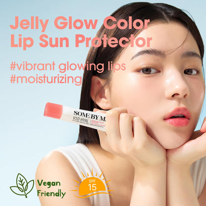 Some By Mi V10 Hyal Lip Sun Protector Rosy side view showing packaging