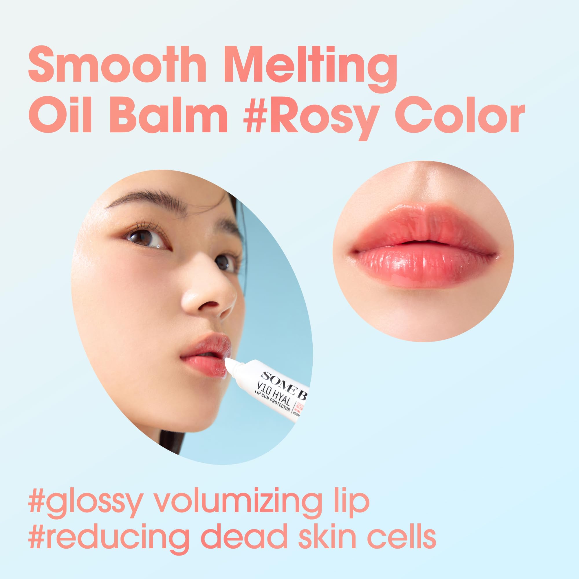 Korean tinted lip balm SPF 15 rosy glow swatches