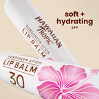 Hawaiian Tropic SPF 30 lip balm tube open display