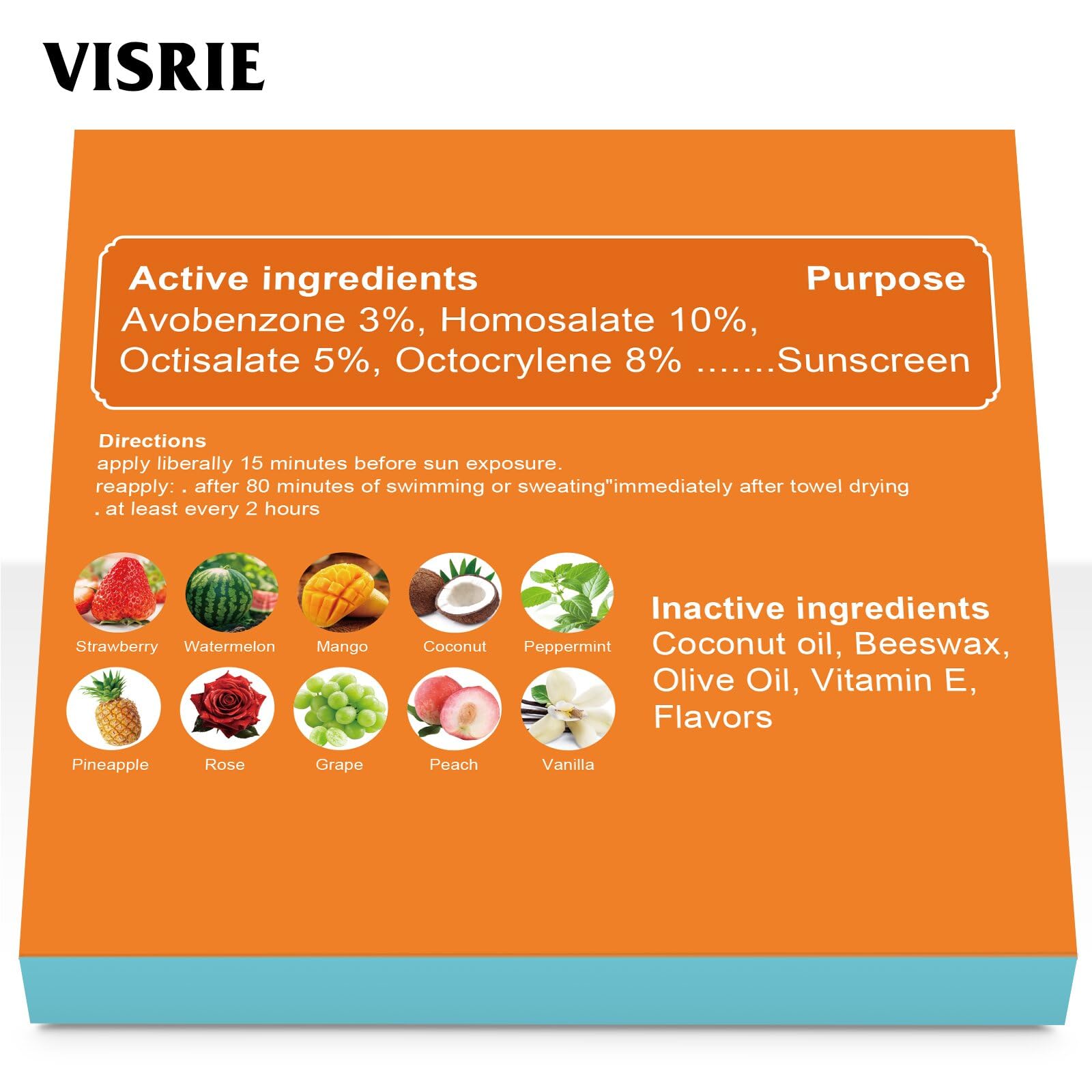 Visrie SPF 30 lip balm travel size application