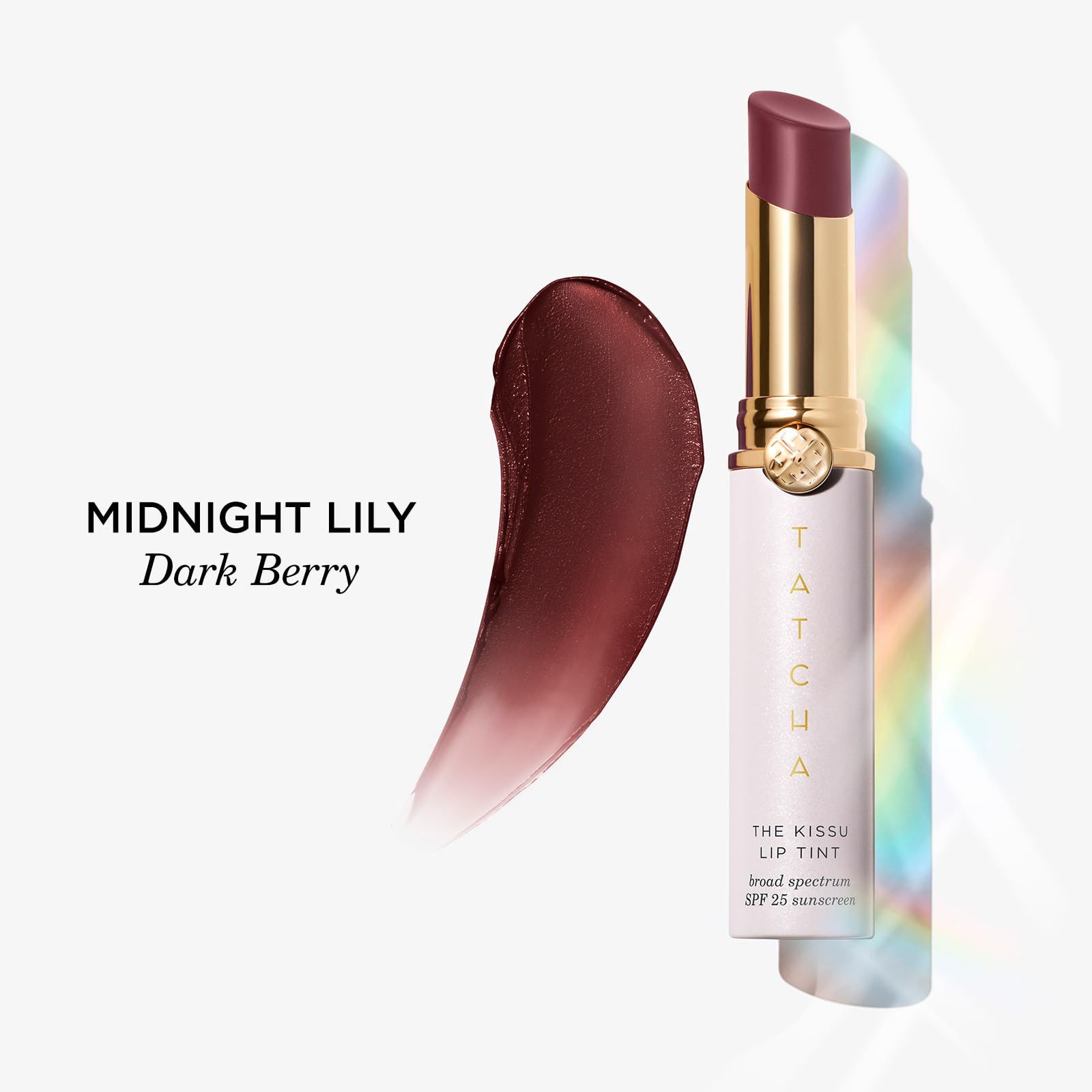 Tatcha The Kissu Lip Tint SPF 25 tube showing berry shade