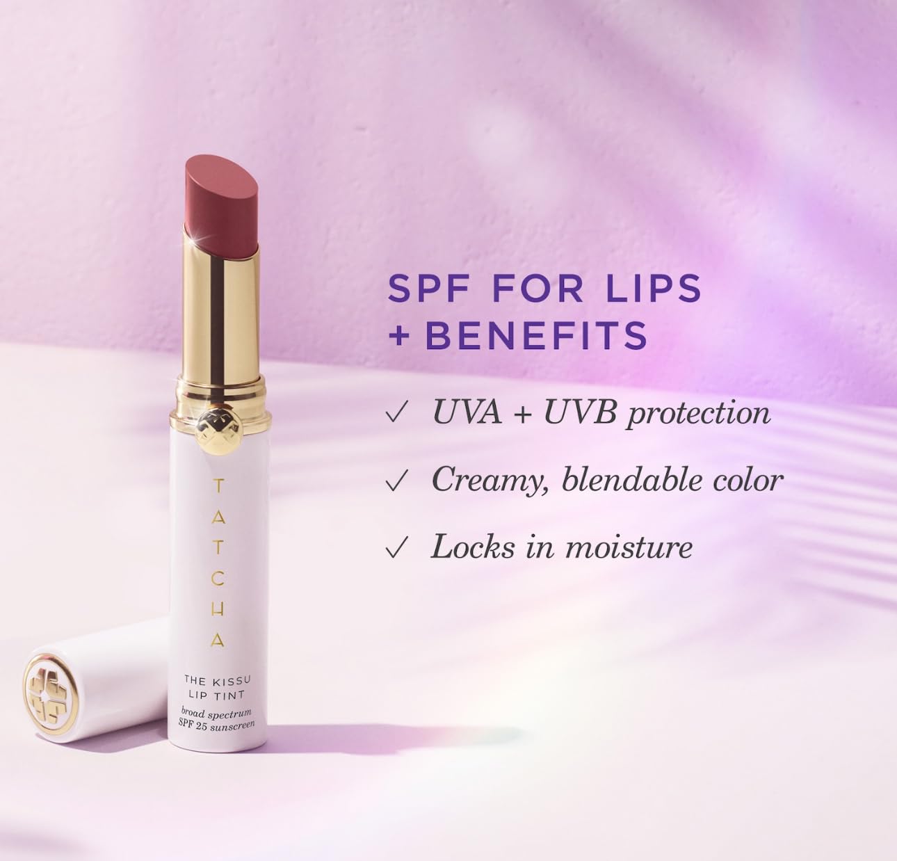 Close up of Tatcha The Kissu Lip Tint texture and applicator