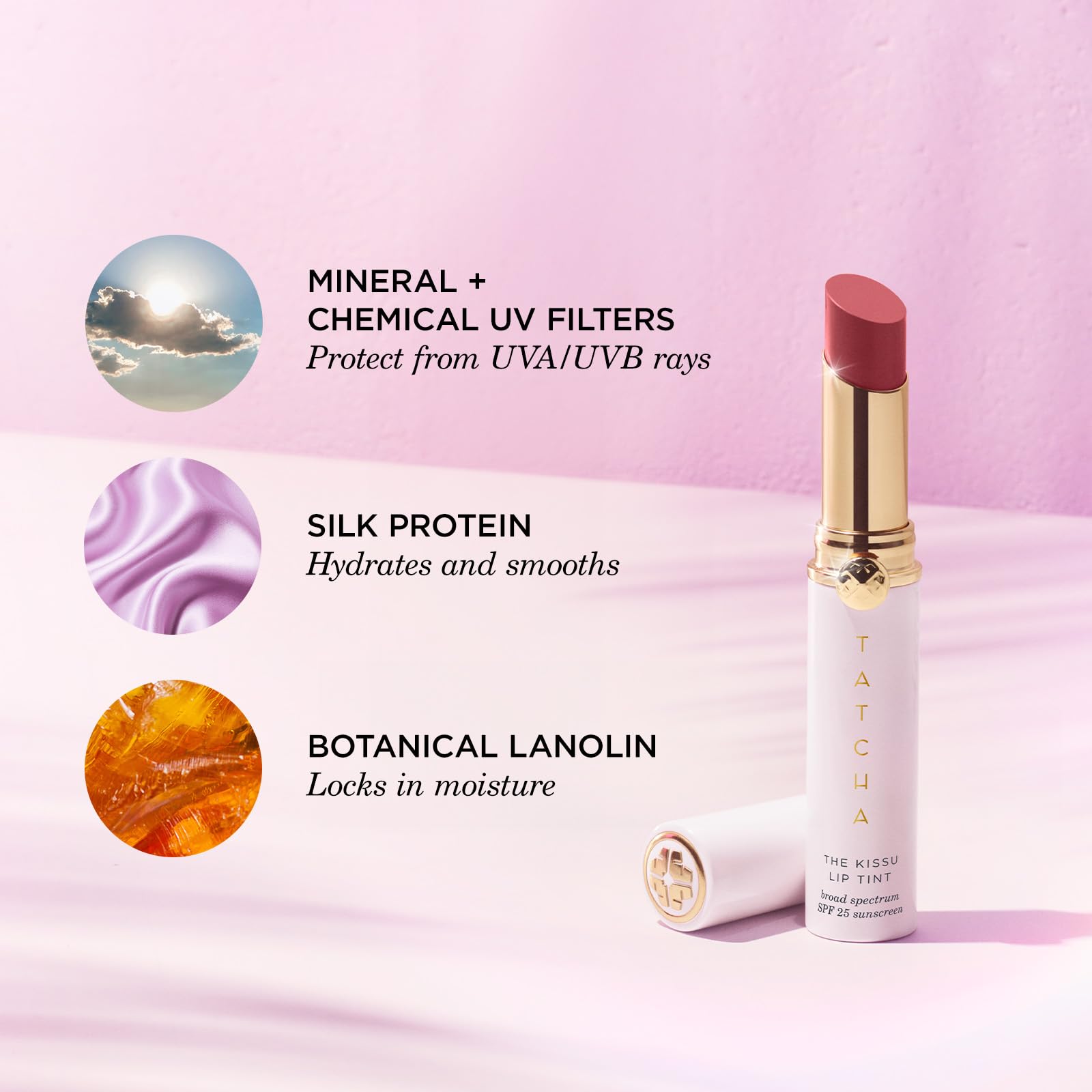 Luxury skincare Tatcha The Kissu Lip Tint packaging details