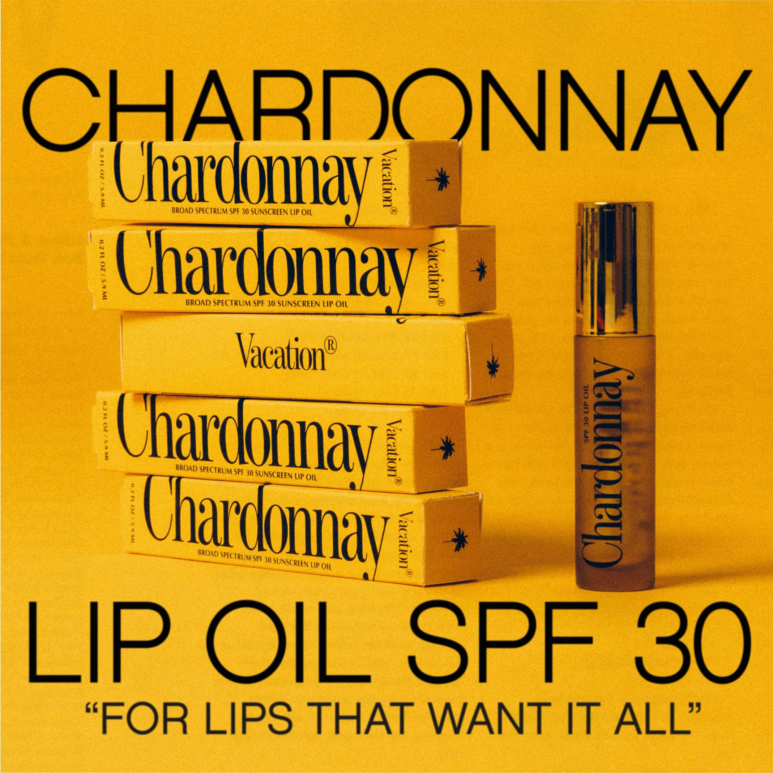 Vacation Chardonnay Lip Oil SPF 30 applicator wand detail