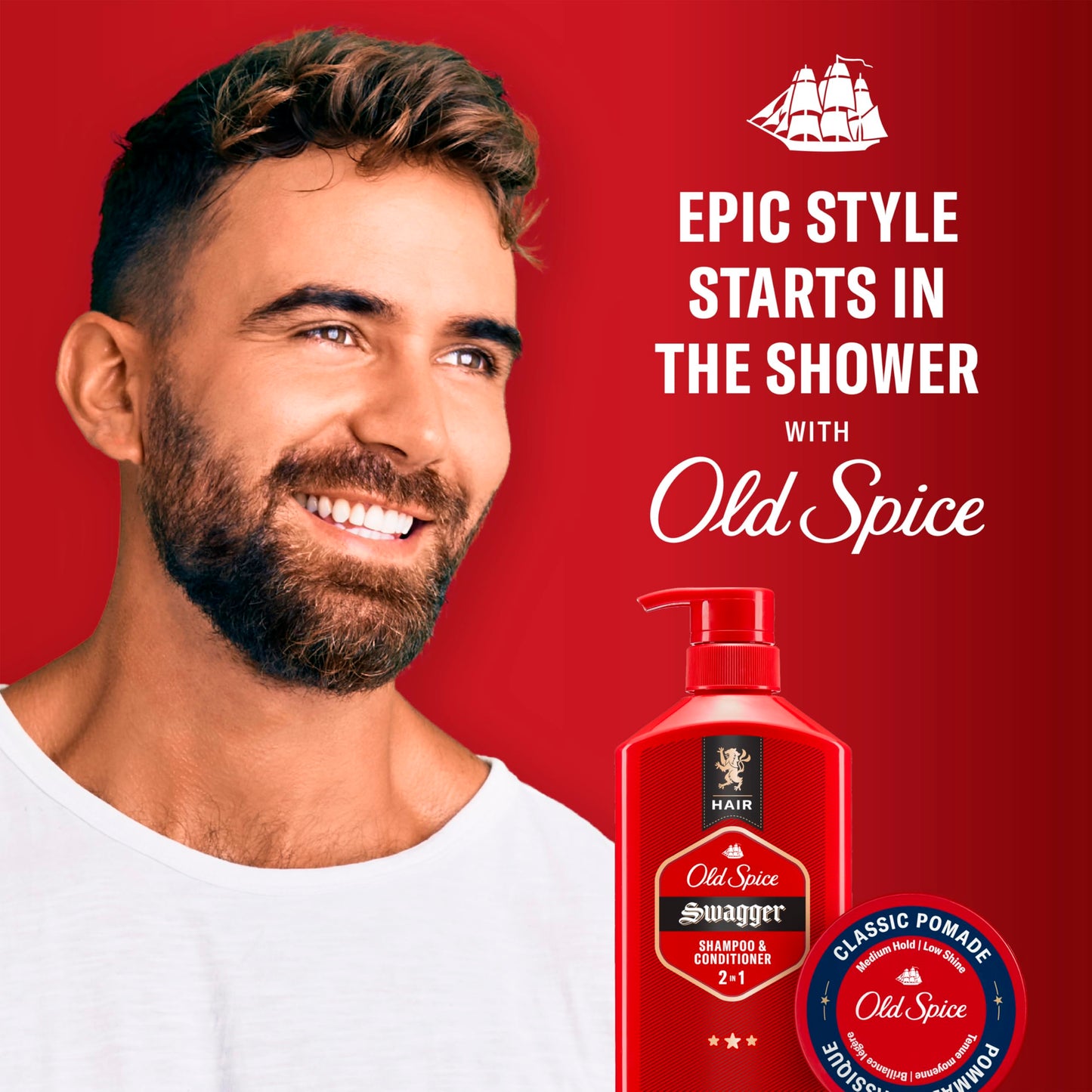 Old Spice non-greasy tropical coconut scent men's grooming pomade tub
