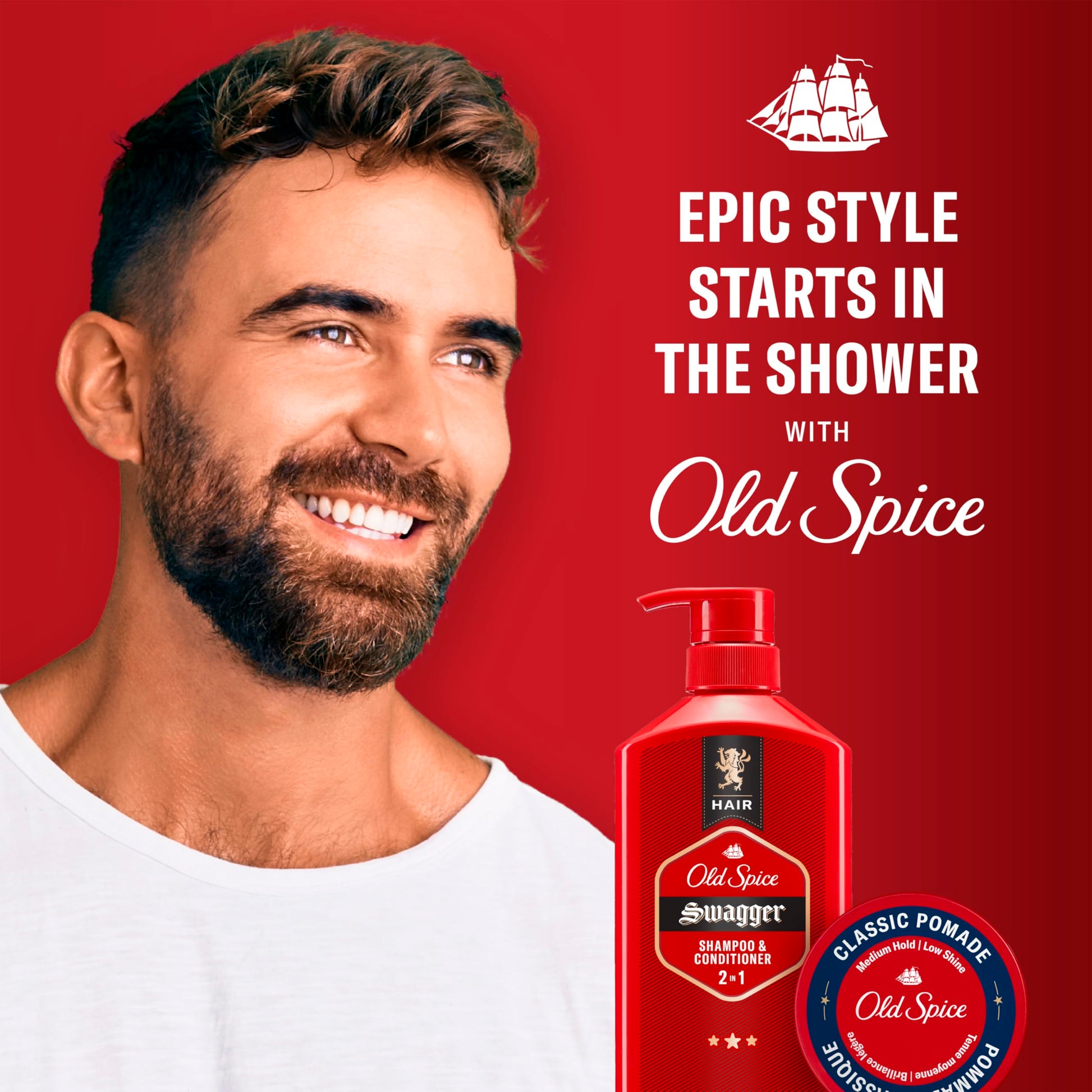 Old Spice non-greasy tropical coconut scent men's grooming pomade tub