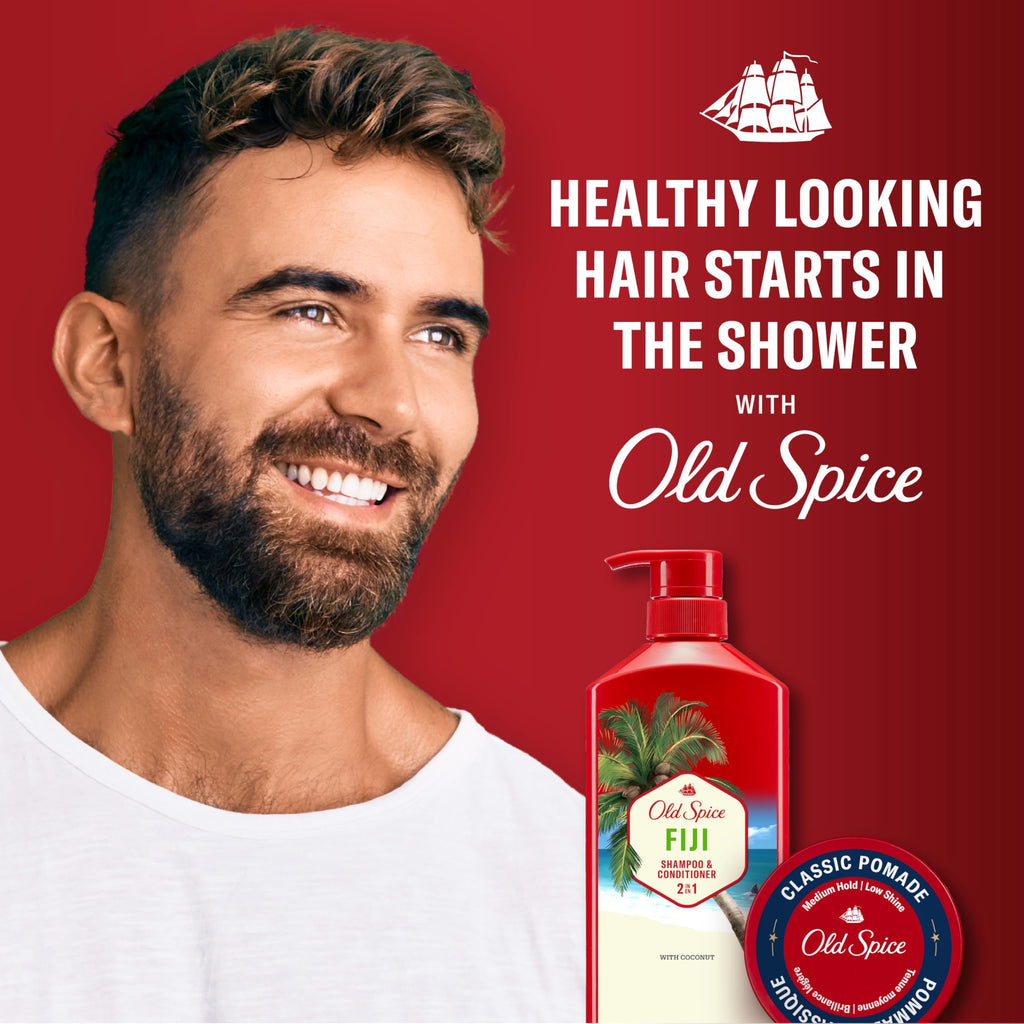 Texture of Old Spice Fiji 2 in 1 formula on palm