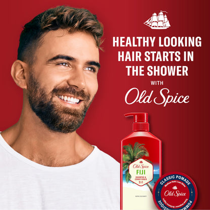Texture of Old Spice Fiji 2 in 1 formula on palm