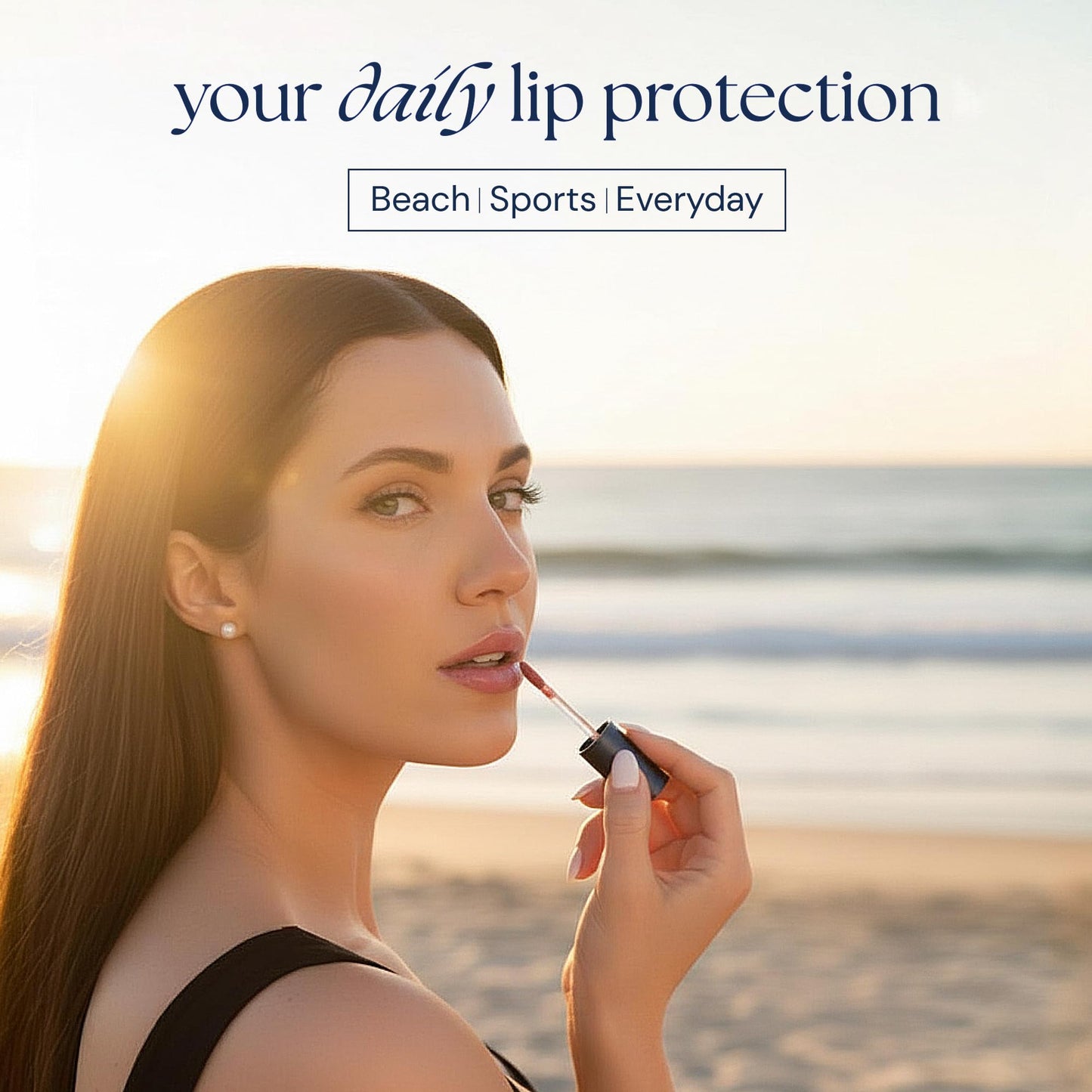 Brush On Block protective lip oil lifestyle application