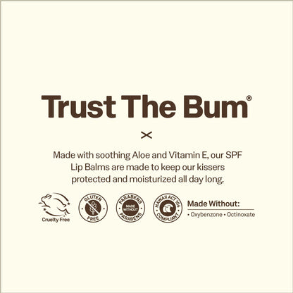 Sun Bum lip balm with aloe and vitamin E label