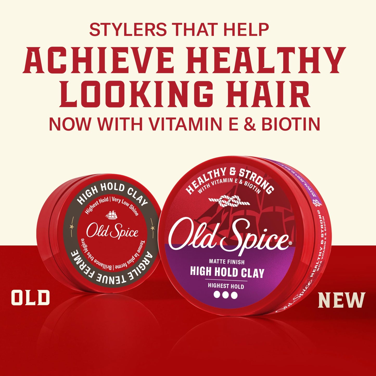 Old Spice hair clay container top view