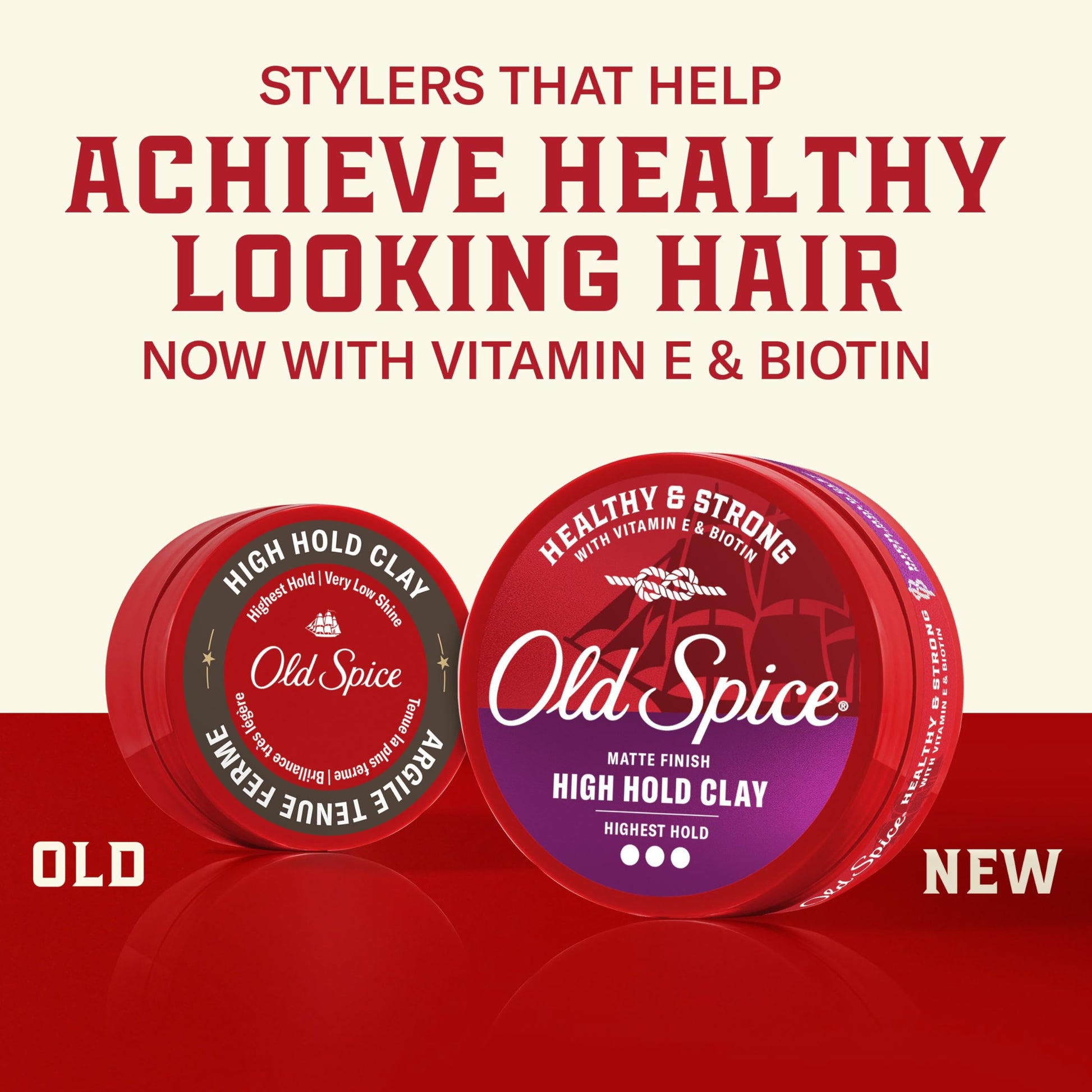 Old Spice hair clay container top view