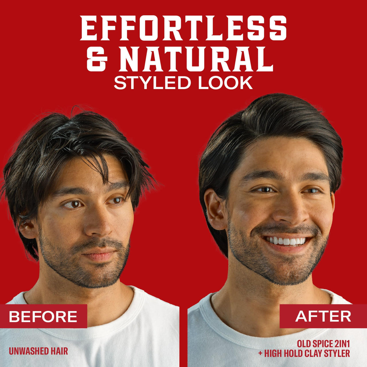 Man applying Old Spice styling clay for definition