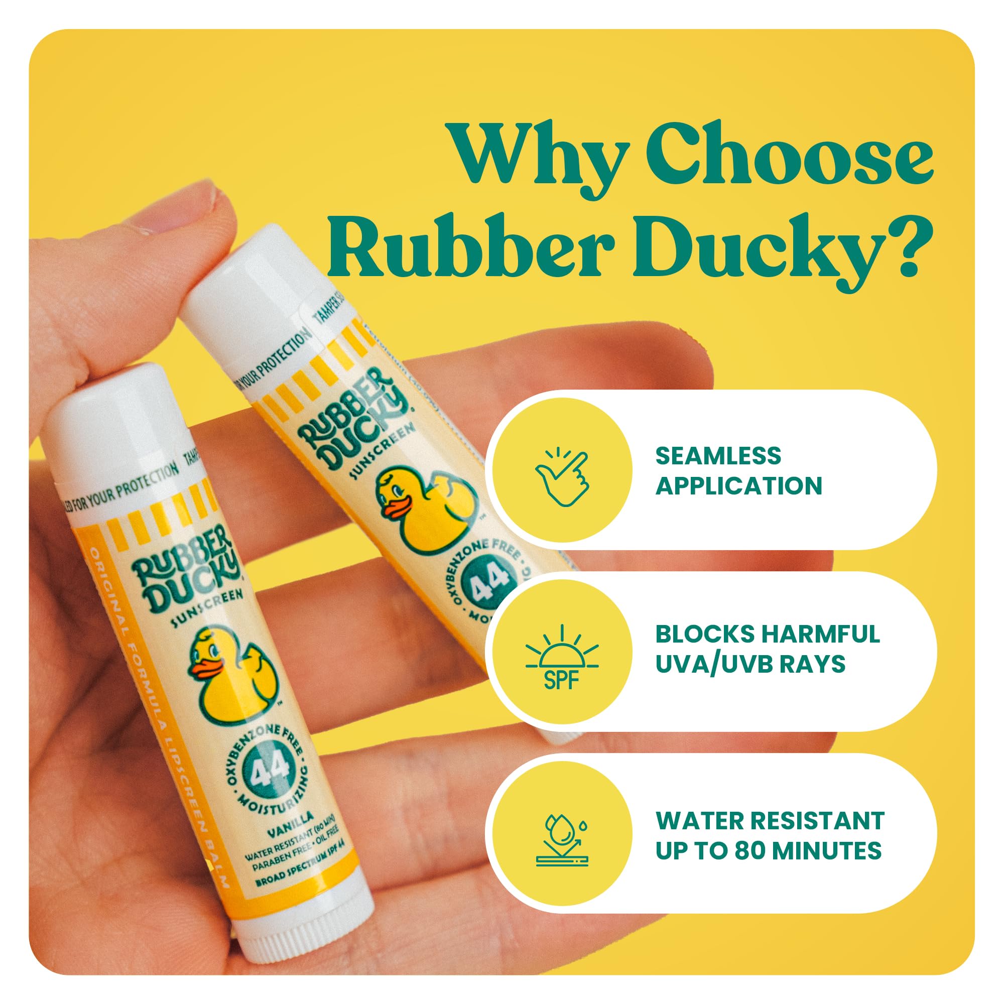 Rubber Ducky water resistant lip balm texture sample