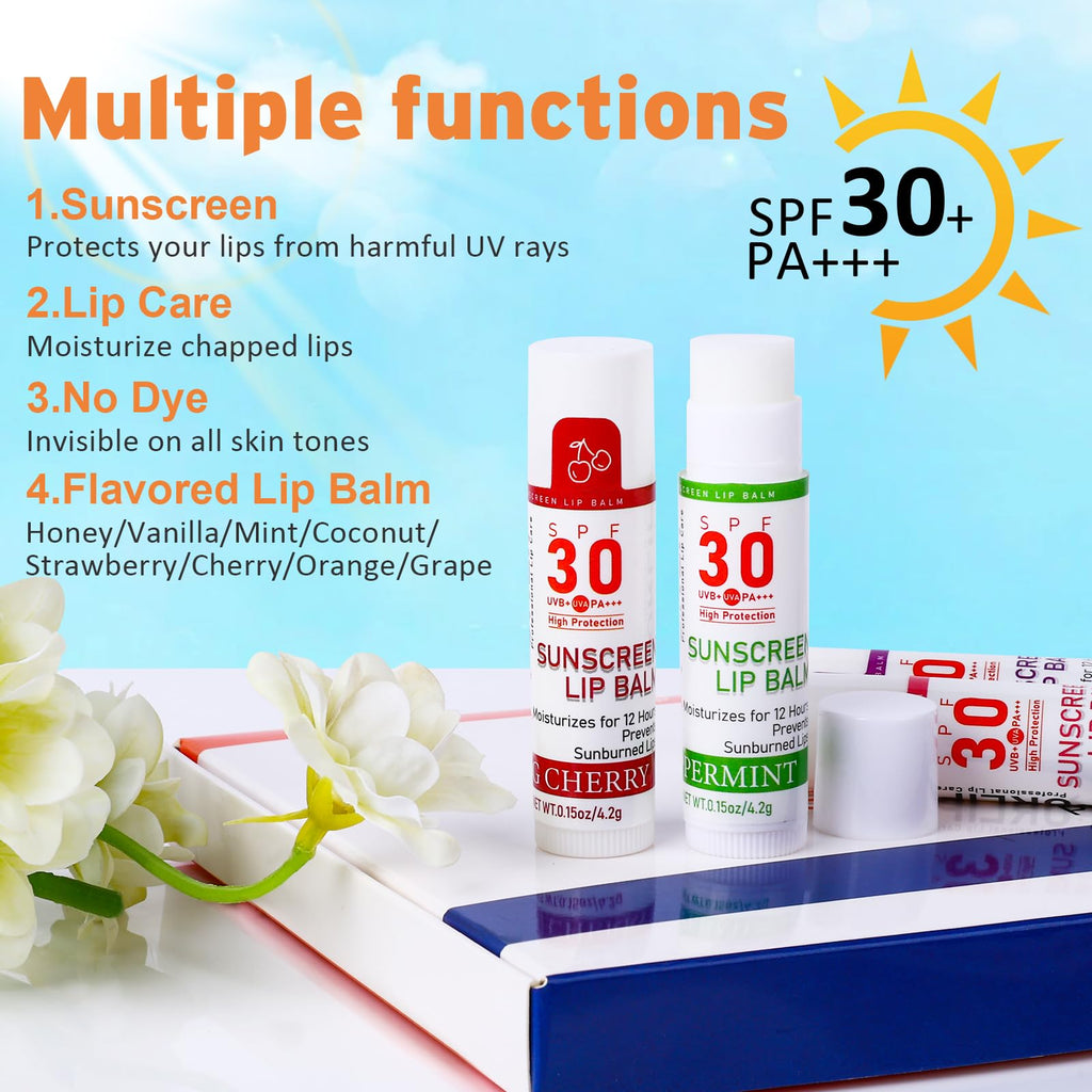 Visrie Spf 30 Lip Sunscreen ingredient highlights featuring vitamin E and coconut oil.