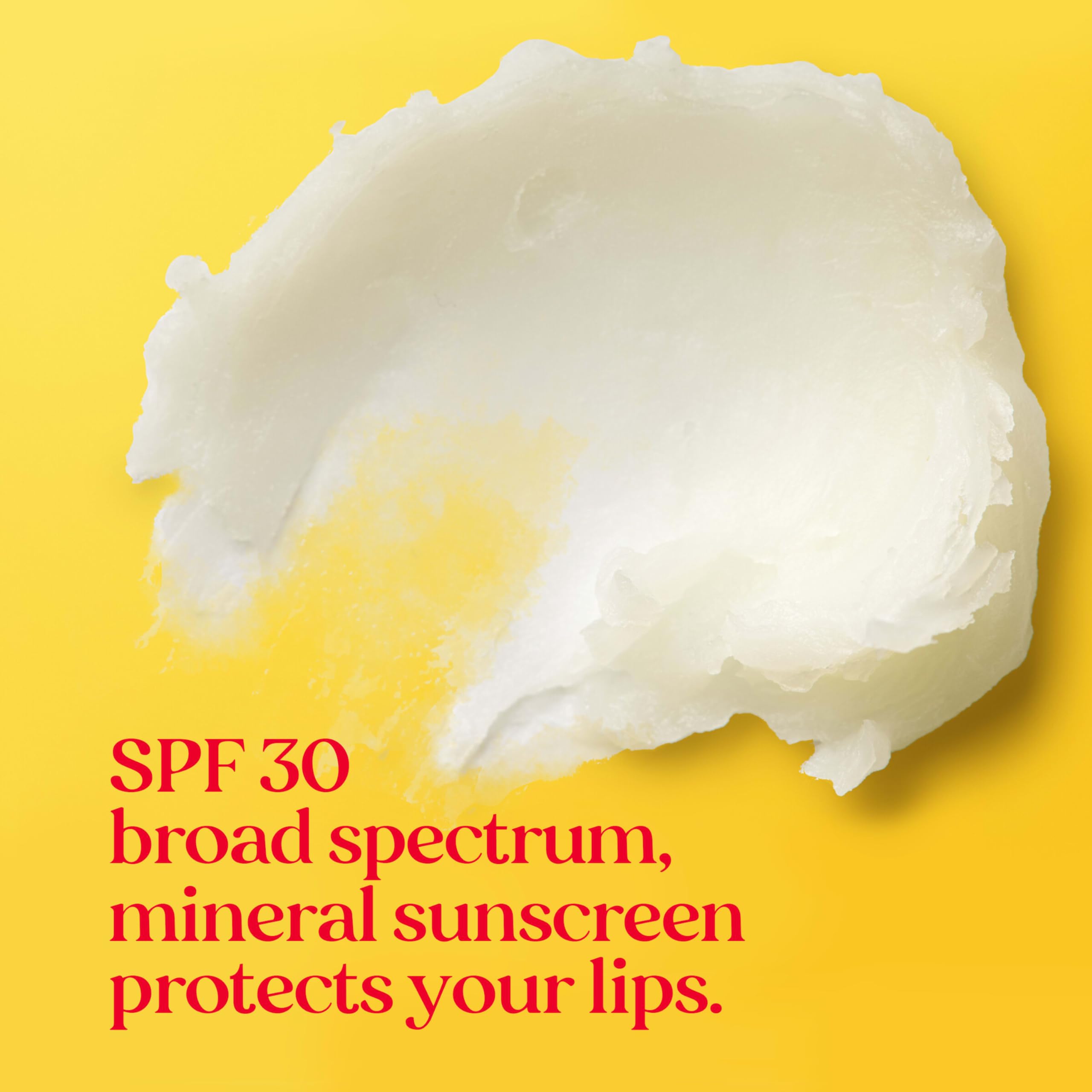 Back label of Burt's Bees zinc oxide sunscreen balm highlighting the active ingredients list