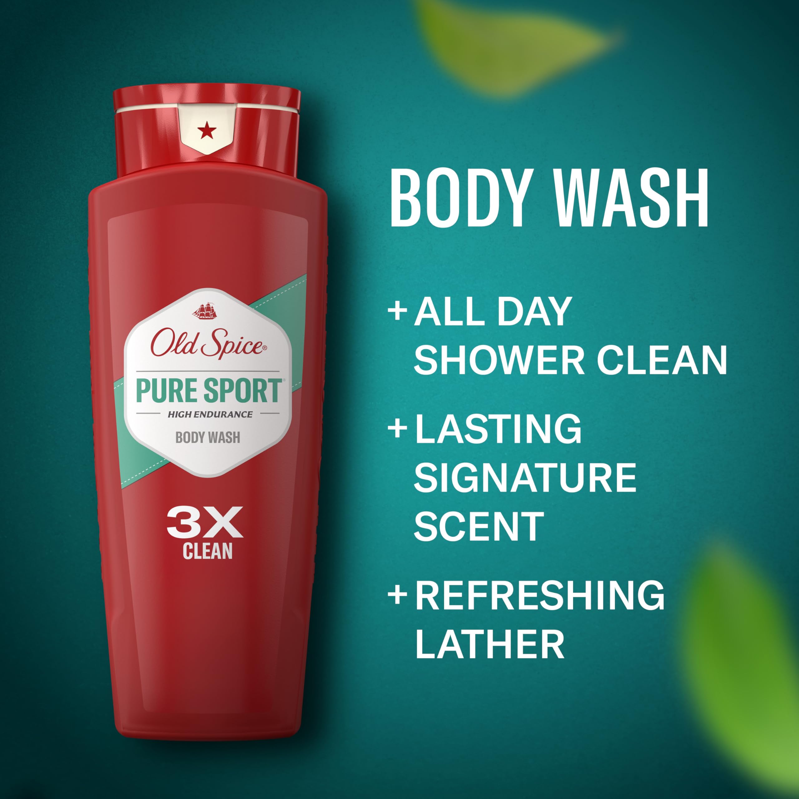 Two pack bundle of imported Old Spice refreshing male liquid soap bottles placed side by side.