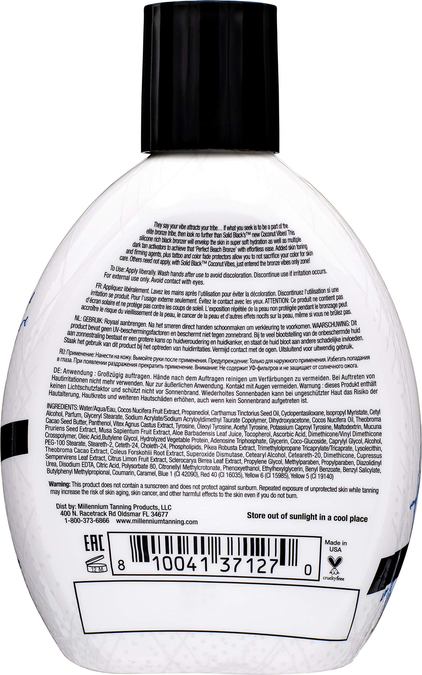 Millennium Tanning dark bronzing lotion packaging