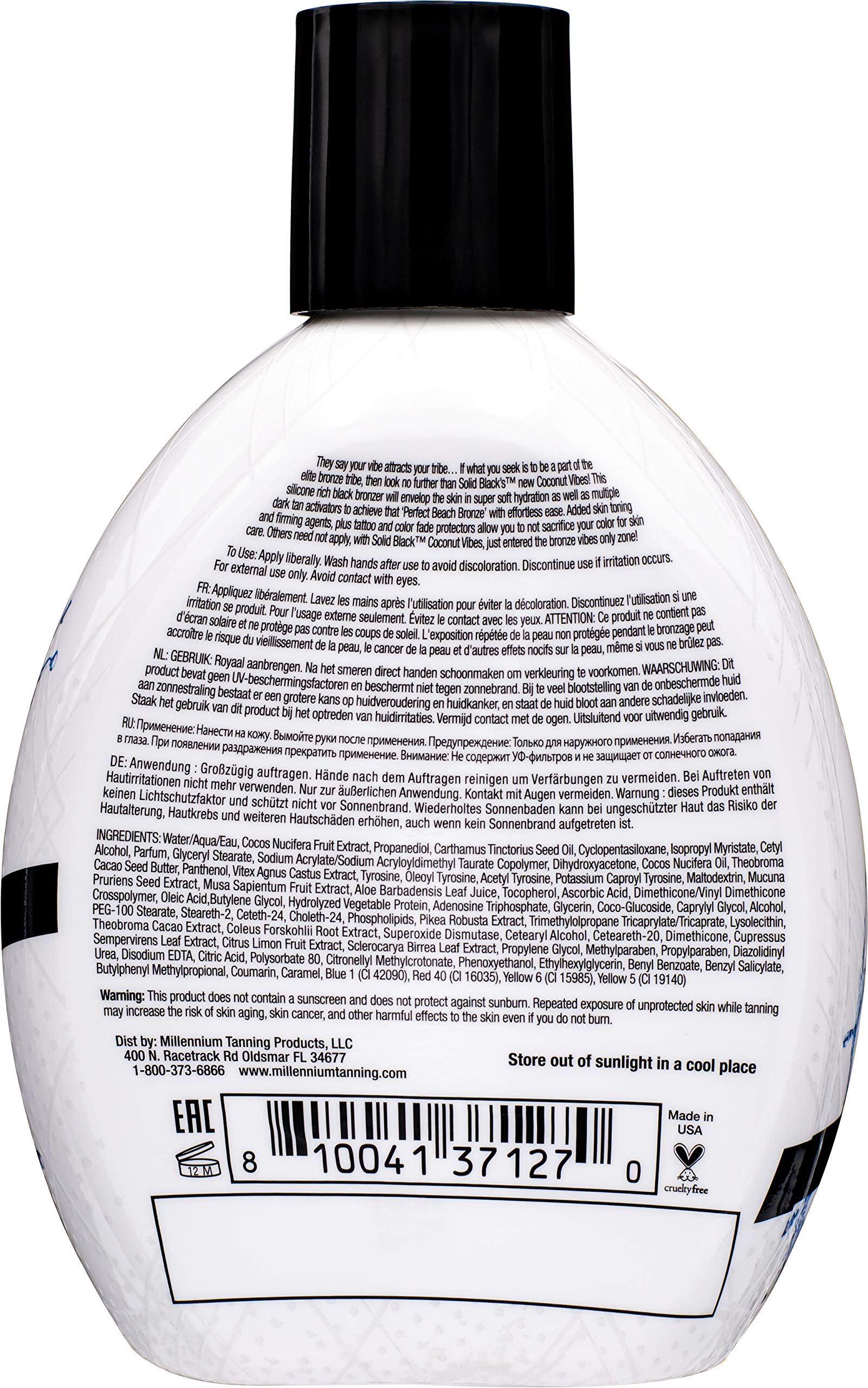 Millennium Tanning dark bronzing lotion packaging