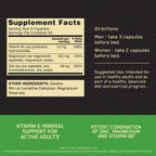 Optimum Nutrition ZMA supplement back label ingredients