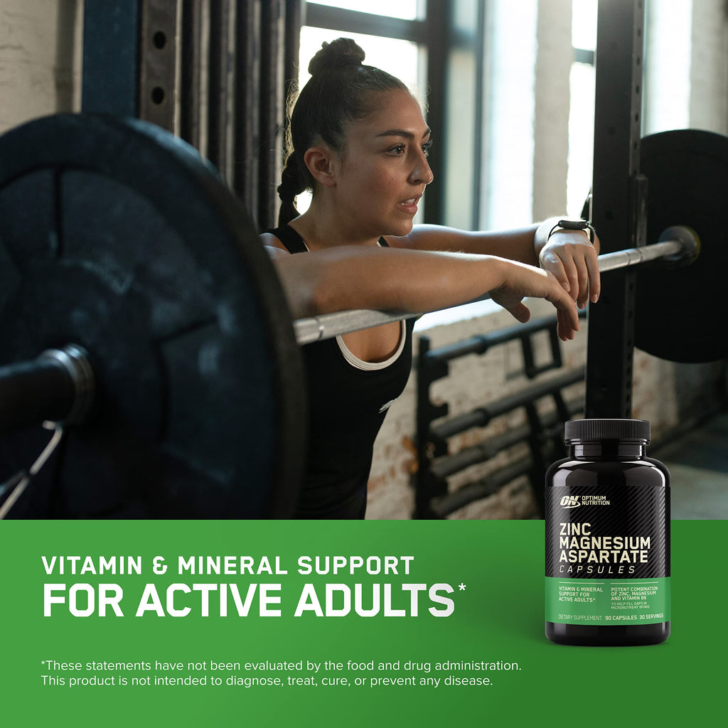 Optimum Nutrition ZMA capsules close up view